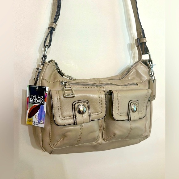 NWT Tyler Rodan Bag with matching umbrella color tan 13”x9” approx. - Picture 1 of 11